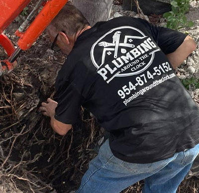 Professional sewer line repair using trenchless technology